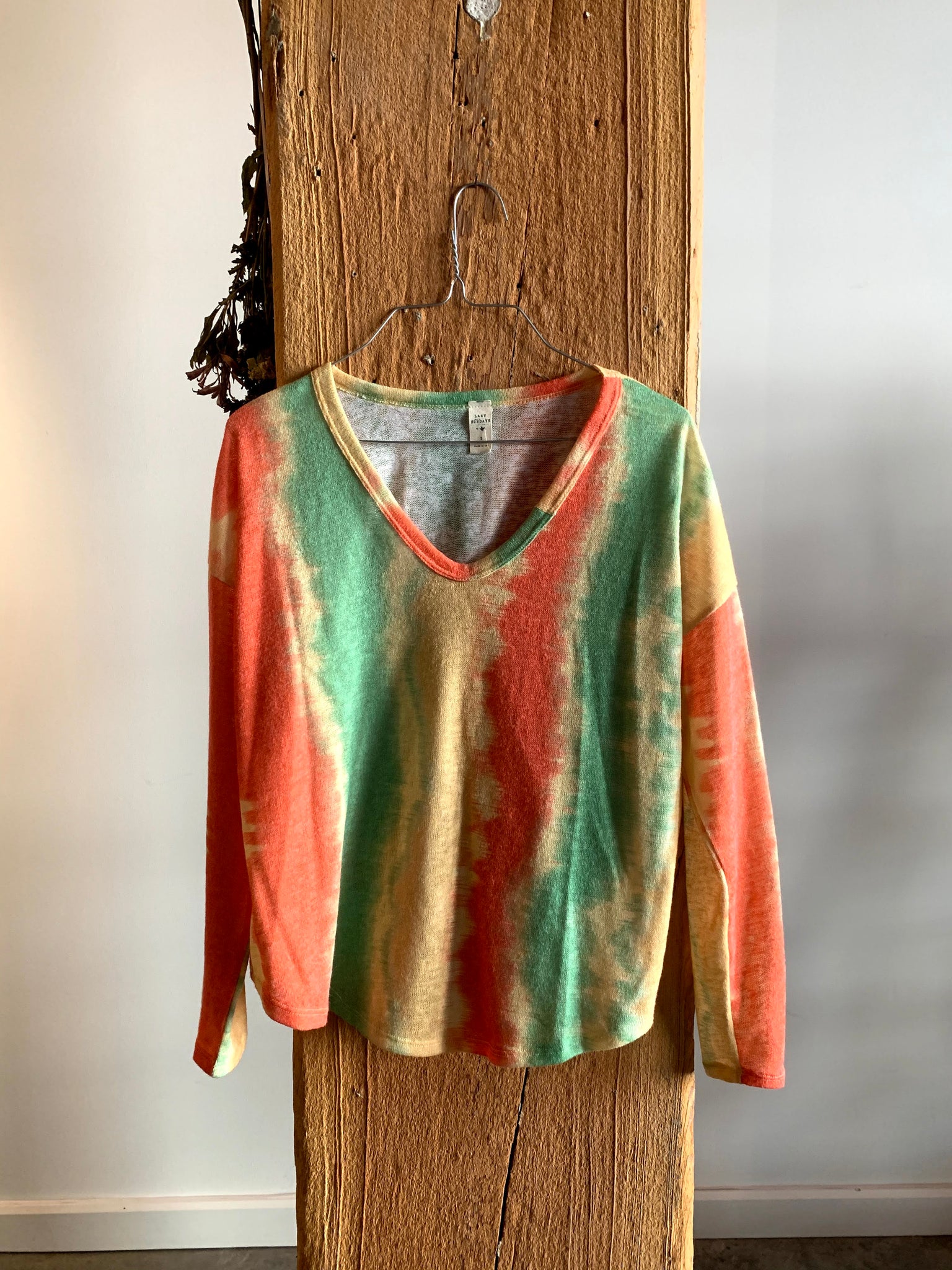 Tie-dyed long sleeve top
