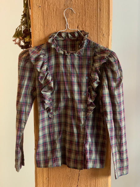 Women's Plaid 70's Blouse