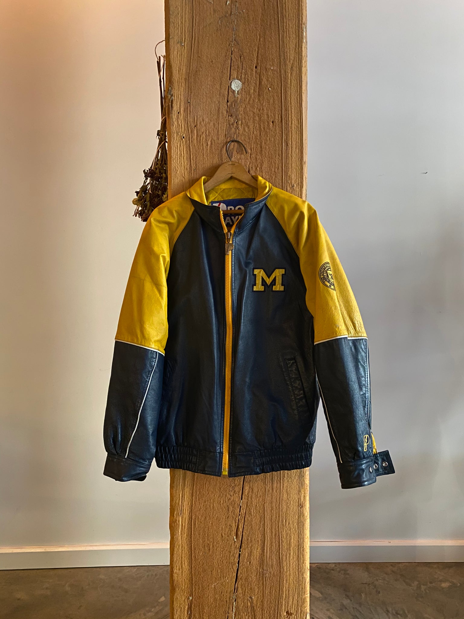 Vintage 90's University of Michigan Leather Jacket