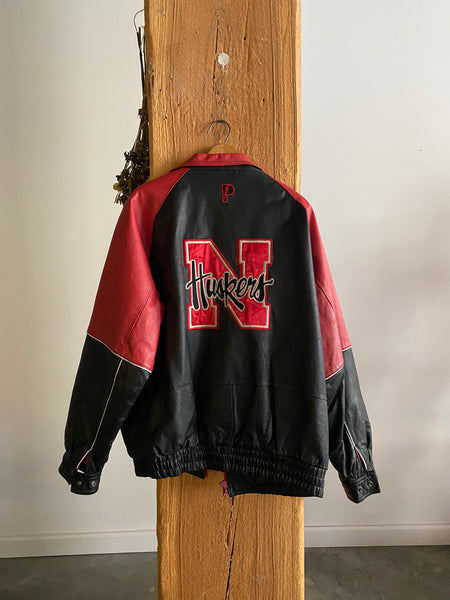 Vintage 90's University of Nebraska Leather Jacket