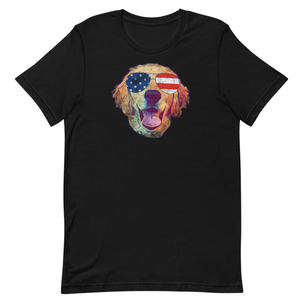 Golden Retriever "Charlie" American Flag T-Shirt