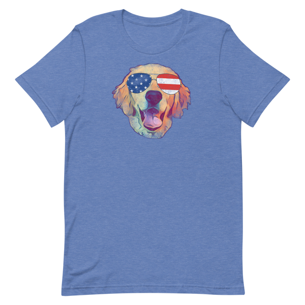 Golden Retriever "Charlie" American Flag T-Shirt